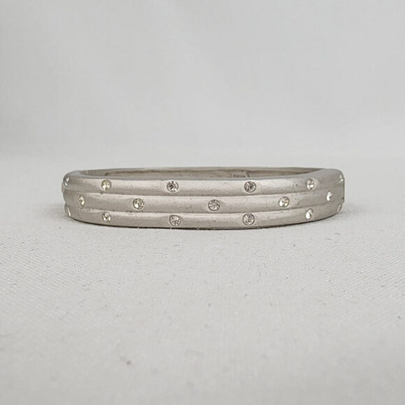 Butler Matt Silver Rhinestone Hinge Bracelet - Picture 2 of 8